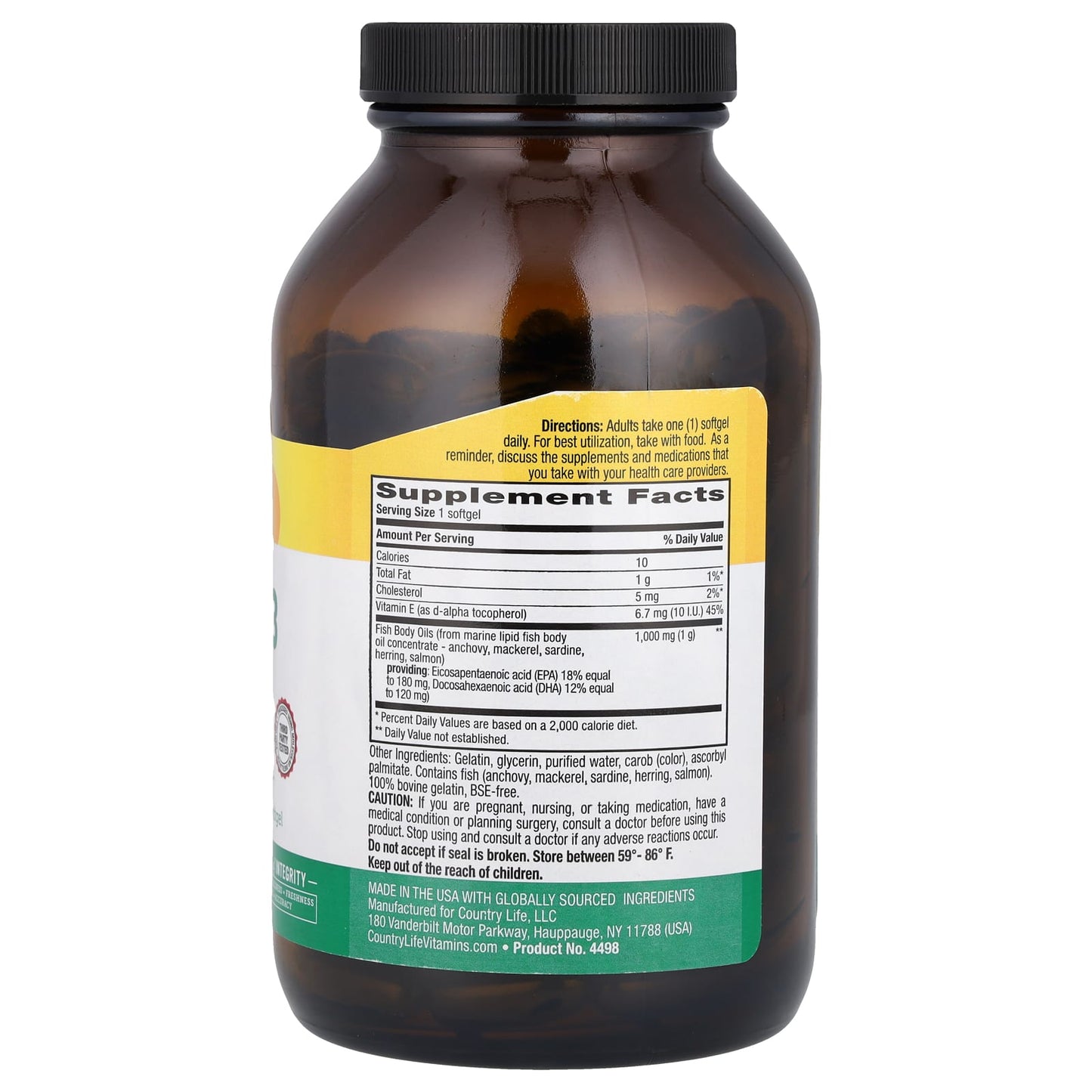 Country Life, Natural Omega-3, 1,000 mg, 200 Softgels