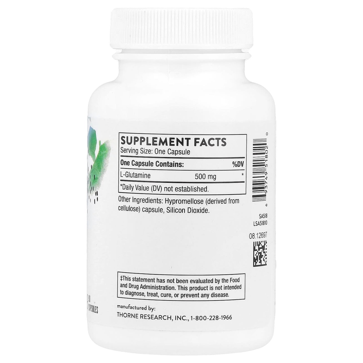 Thorne, L-Glutamine, 90 Capsules (500 mg per Capsule) - Image 2