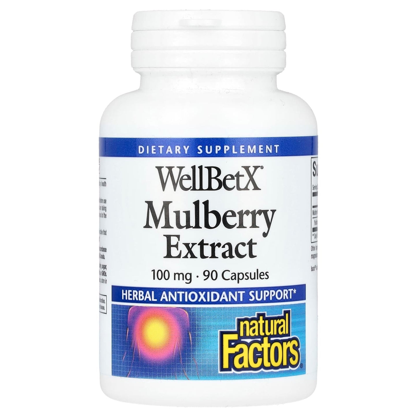 Natural Factors, WellBetX, Mulberry Extract, 100 mg, 90 Capsules - Image 1