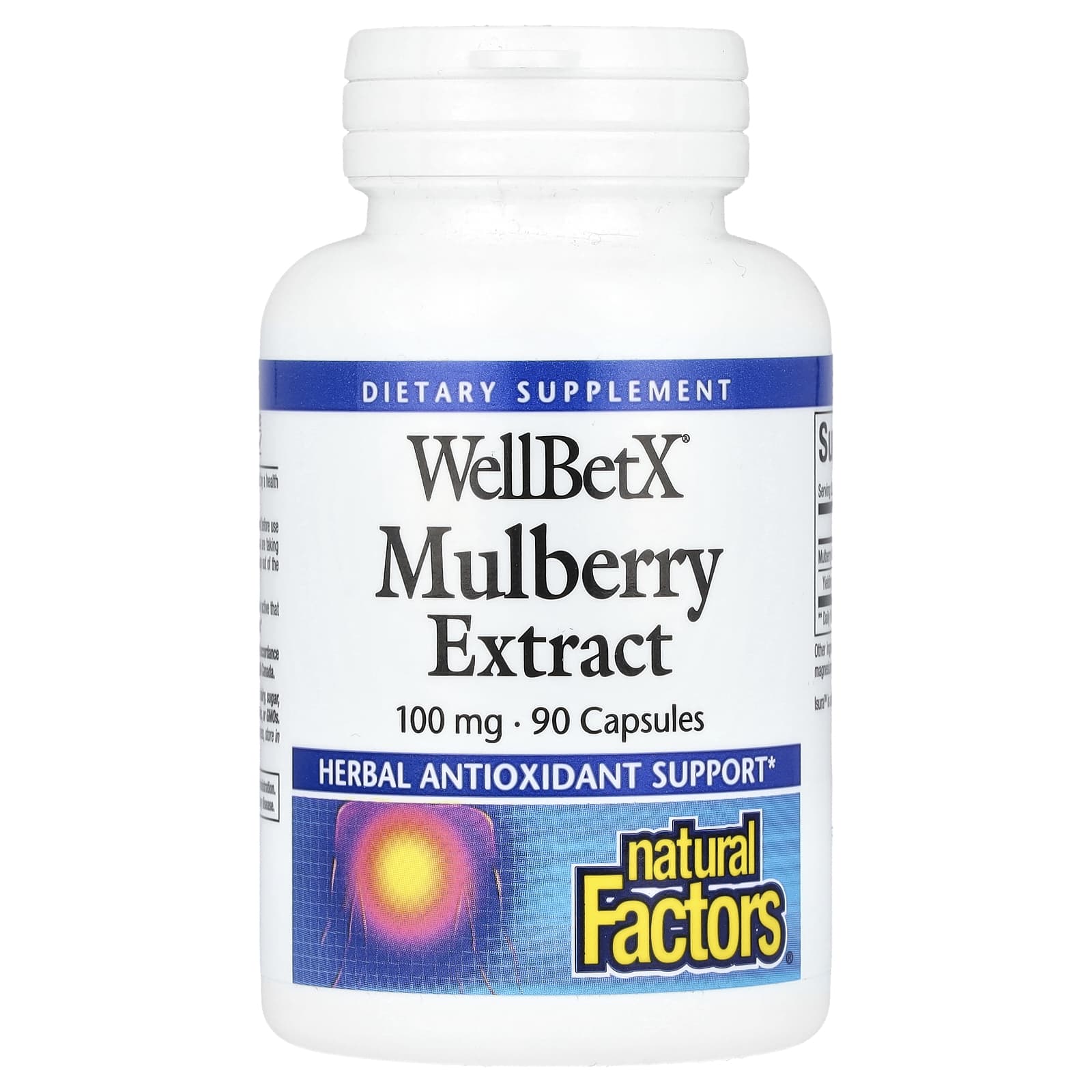 Natural Factors, WellBetX, Mulberry Extract, 100 mg, 90 Capsules - Image 1