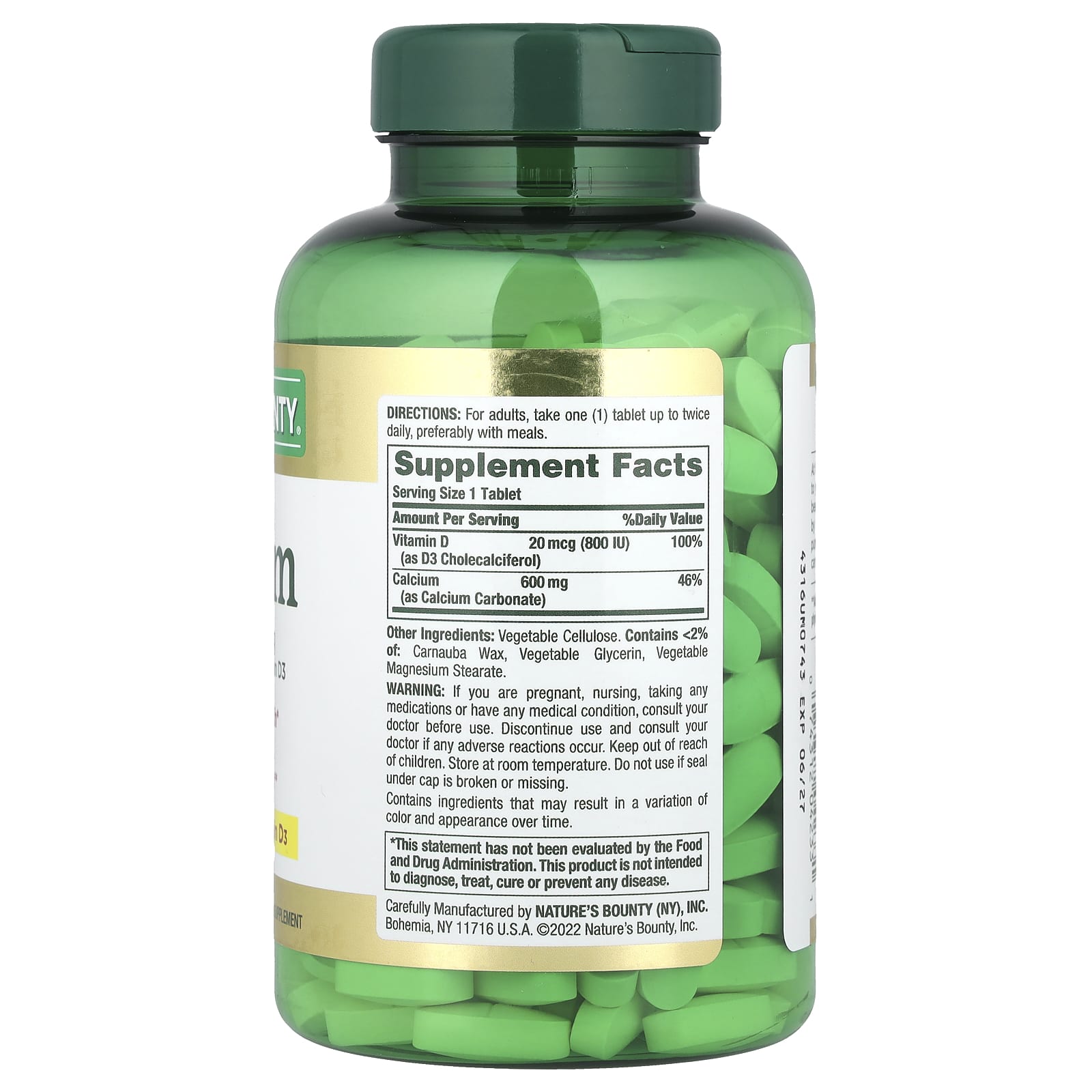Nature's Bounty, Calcium, 250 Tablets - Image 2