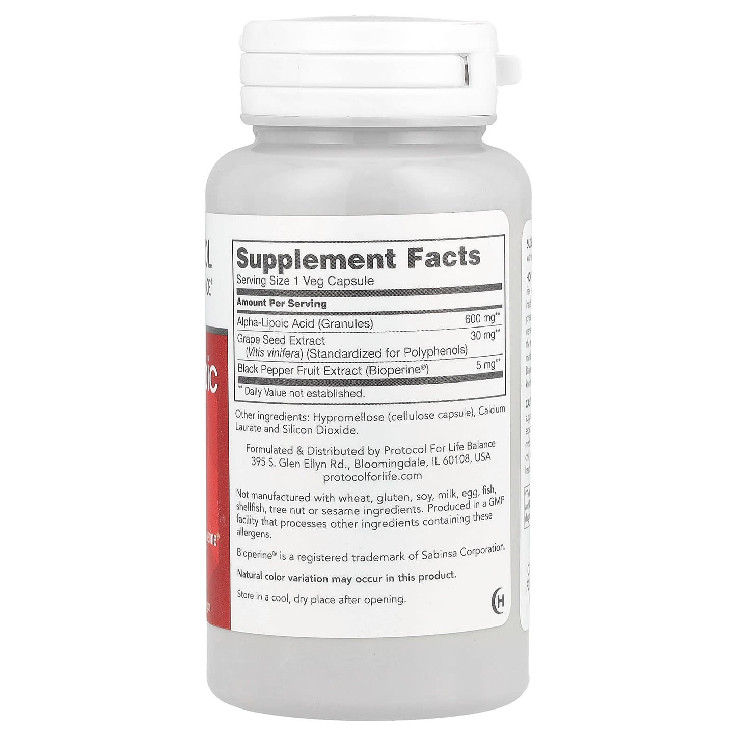 Protocol for Life Balance, Alpha-Lipoic Acid, 60 Veg Capsules - Image 2