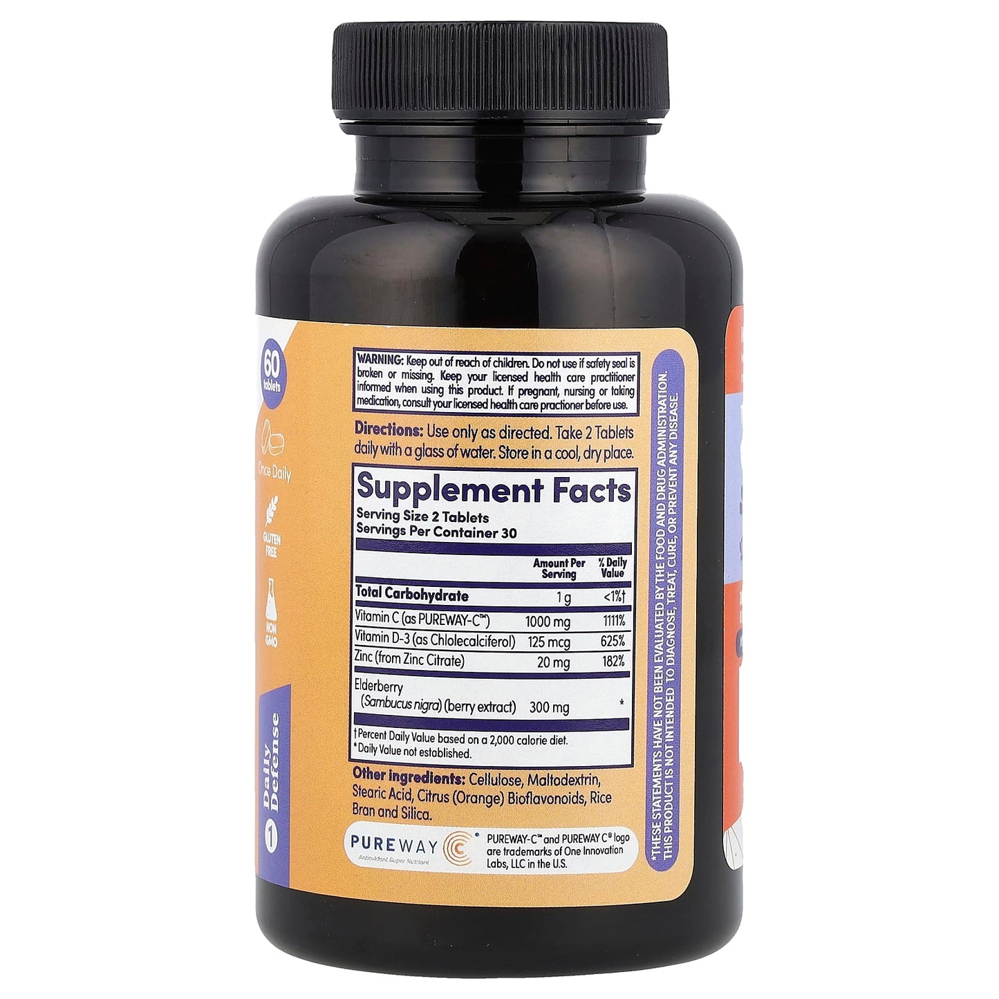 Zand, Immunity, Super C+ Elderberry with Zinc, Vitamin D3, 60 Tablets - Image 2