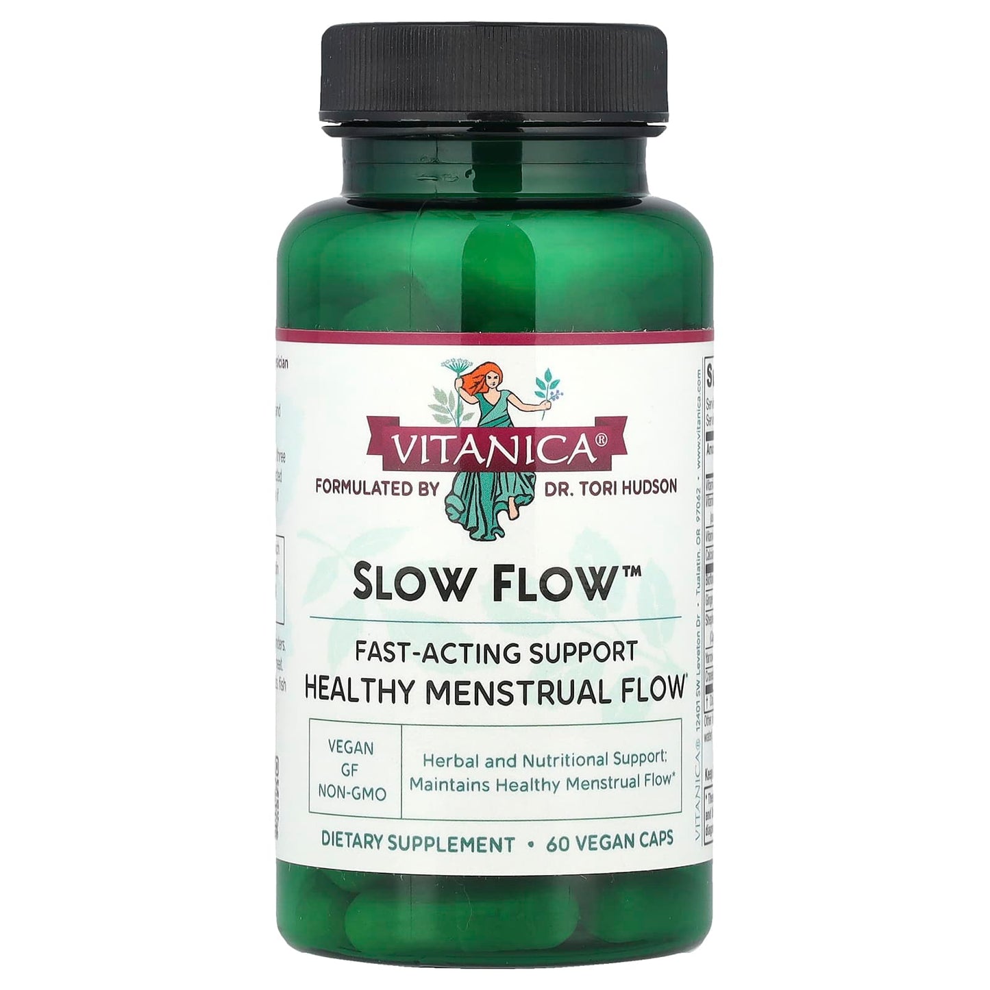 Vitanica, Slow Flow™, Healthy Menstrual Flow, 60 Vegan Caps - Image 1