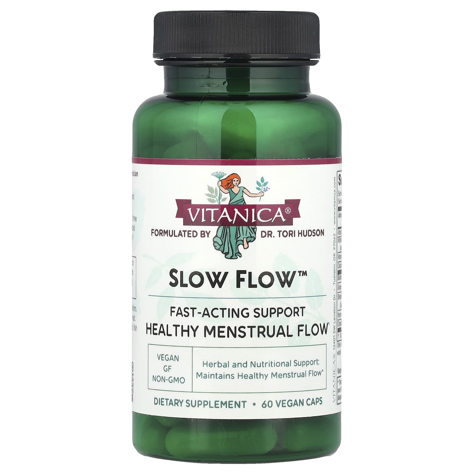 Vitanica, Slow Flow™, Healthy Menstrual Flow, 60 Vegan Caps - Image 1