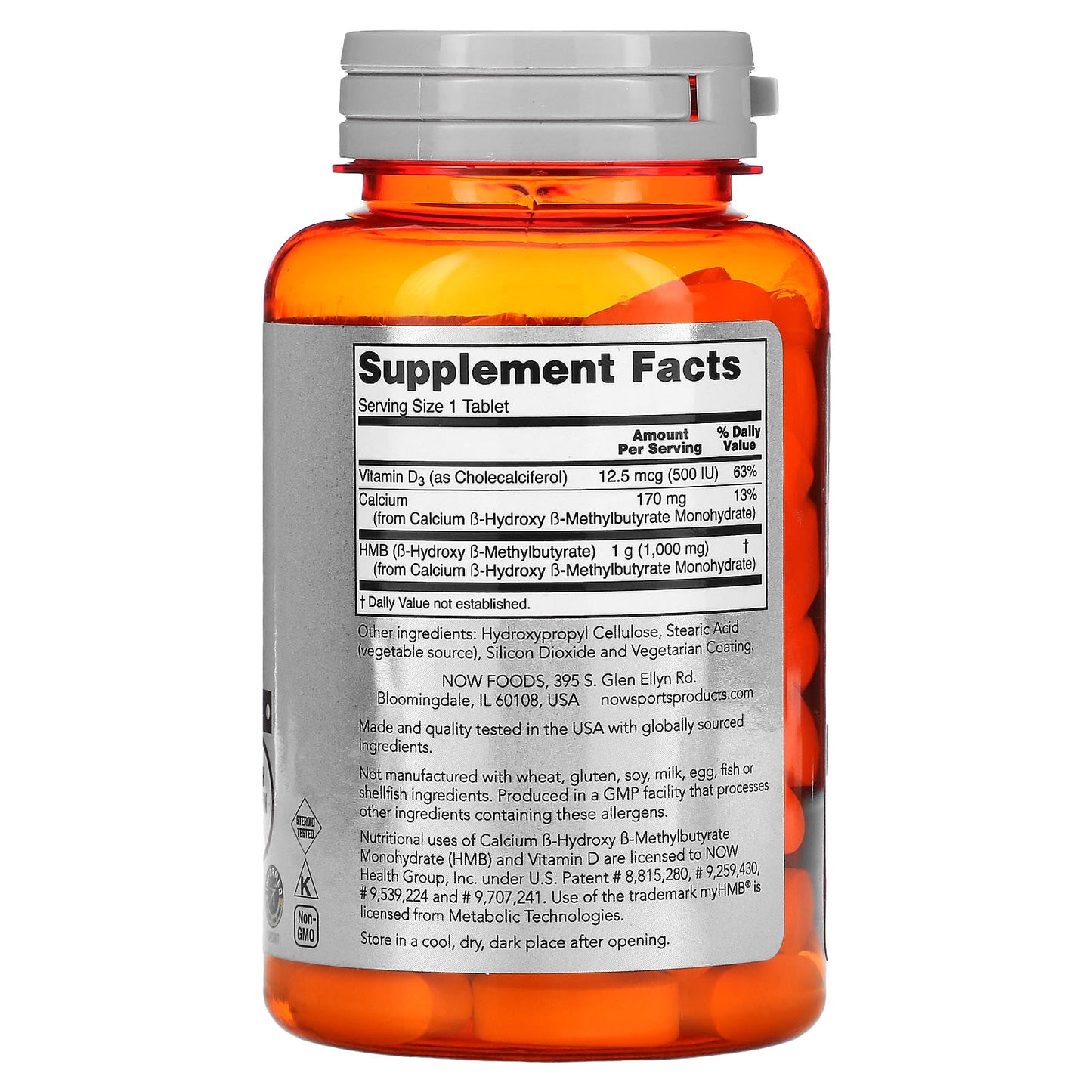 NOW Foods, Sports, HMB, Double Strength, 1,000 mg, 90 Tablets - Image 2