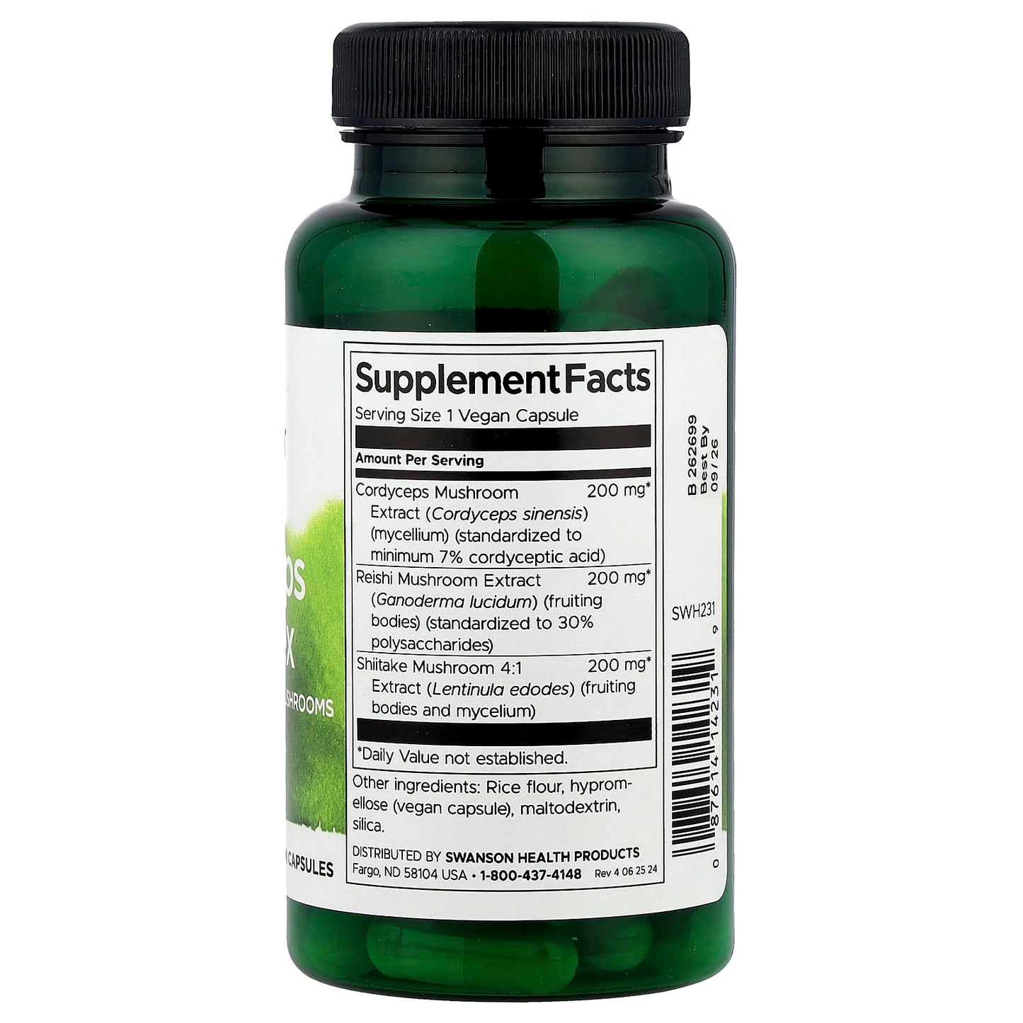 Swanson, Cordyceps Complex with Reishi and Shiitake Mushrooms, 60 Vegan Capsules - Image 2