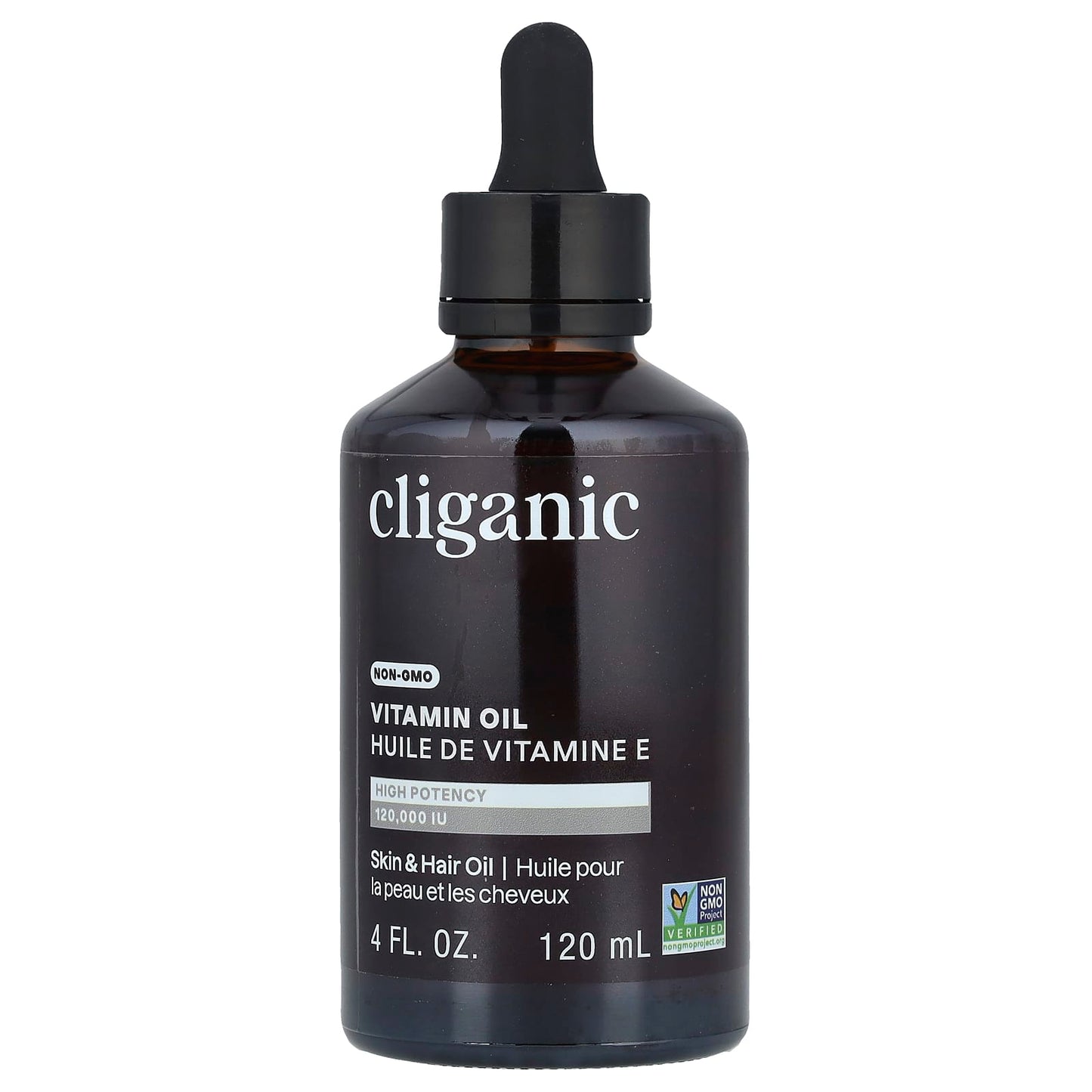 Pure Vitamin E Oil for Skin & Hair by Cliganic - 120,000 IU, 4 fl oz - Image 1