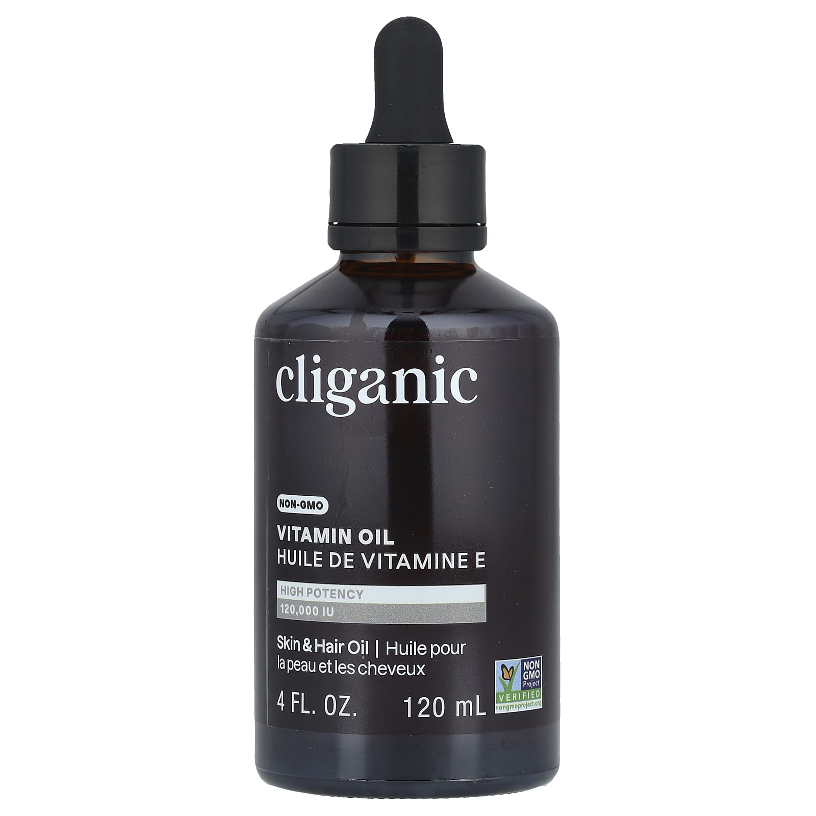 Pure Vitamin E Oil for Skin & Hair by Cliganic - 120,000 IU, 4 fl oz - Image 1