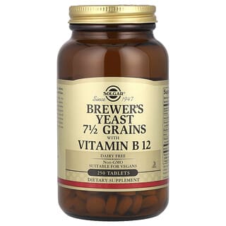 Solgar Brewer's Yeast with Vitamin B12, Vegan-Friendly, 250 Tablets