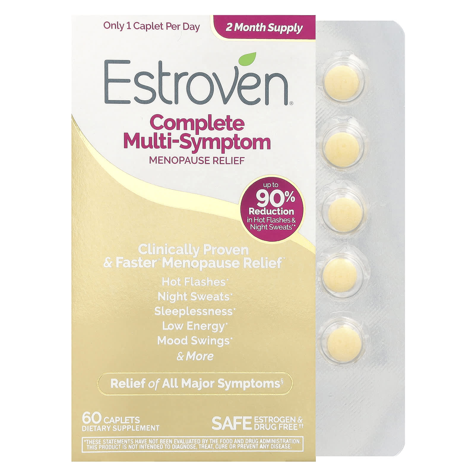 Estroven Menopause Relief Caplets - Fast, Safe & Effective - Image 1