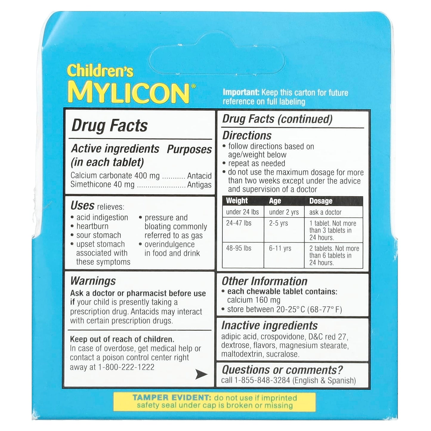 Children's Mylicon, Tummy Relief for Kids, Ages 2-11, Cherry, 24 Chewable Tablets - Image 2