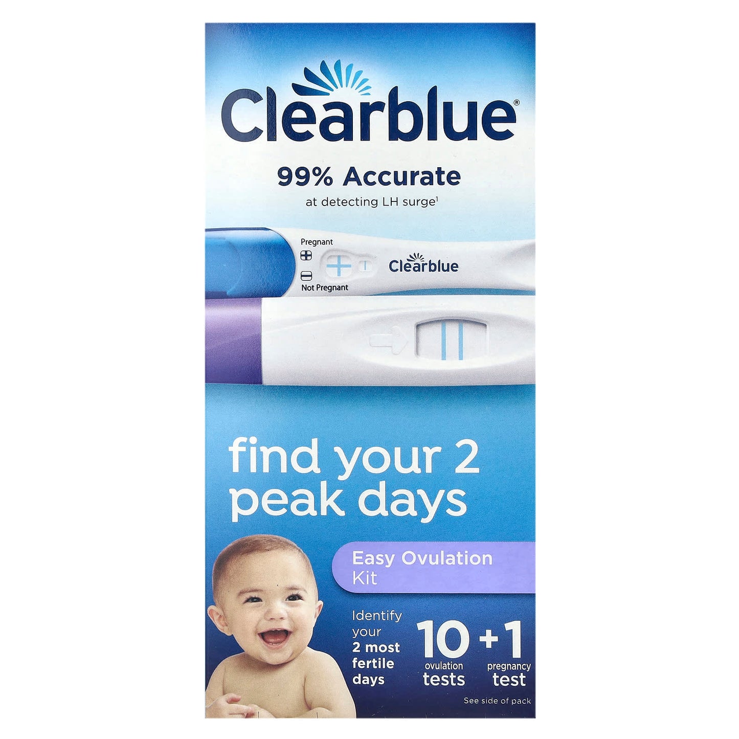 Clearblue Ovulation Kit, 10 Tests & 1 Pregnancy Test for Accurate Fertility Tracking - Image 1
