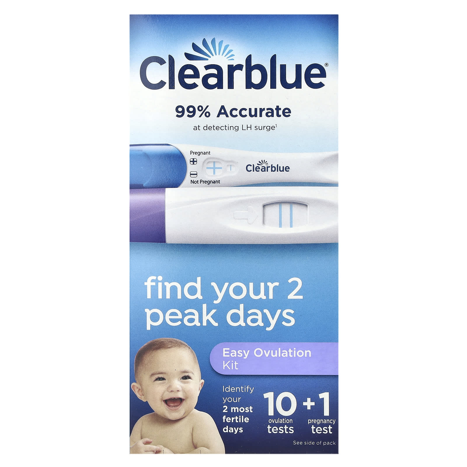 Clearblue Ovulation Kit, 10 Tests & 1 Pregnancy Test for Accurate Fertility Tracking - Image 1