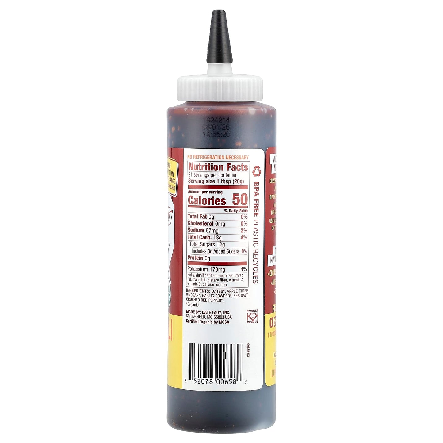 Sweet Chili Sauce by Date Lady - Organic, Gluten-Free, Vegan - Image 2