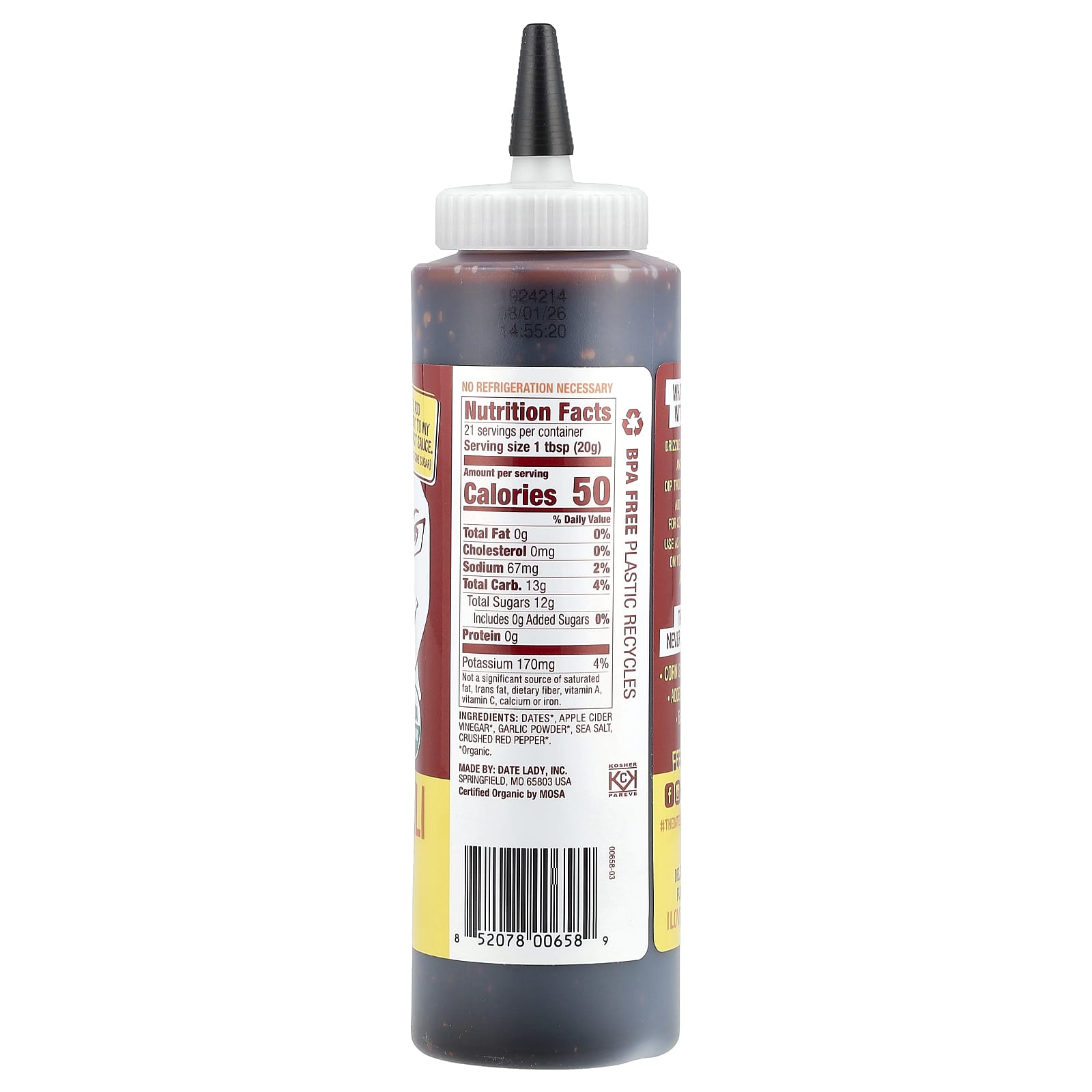 Sweet Chili Sauce by Date Lady - Organic, Gluten-Free, Vegan - Image 2