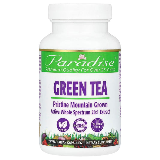 Paradise Herbs, Green Tea, 120 Vegetarian Capsules (250 mg per Capsule) - Image 1