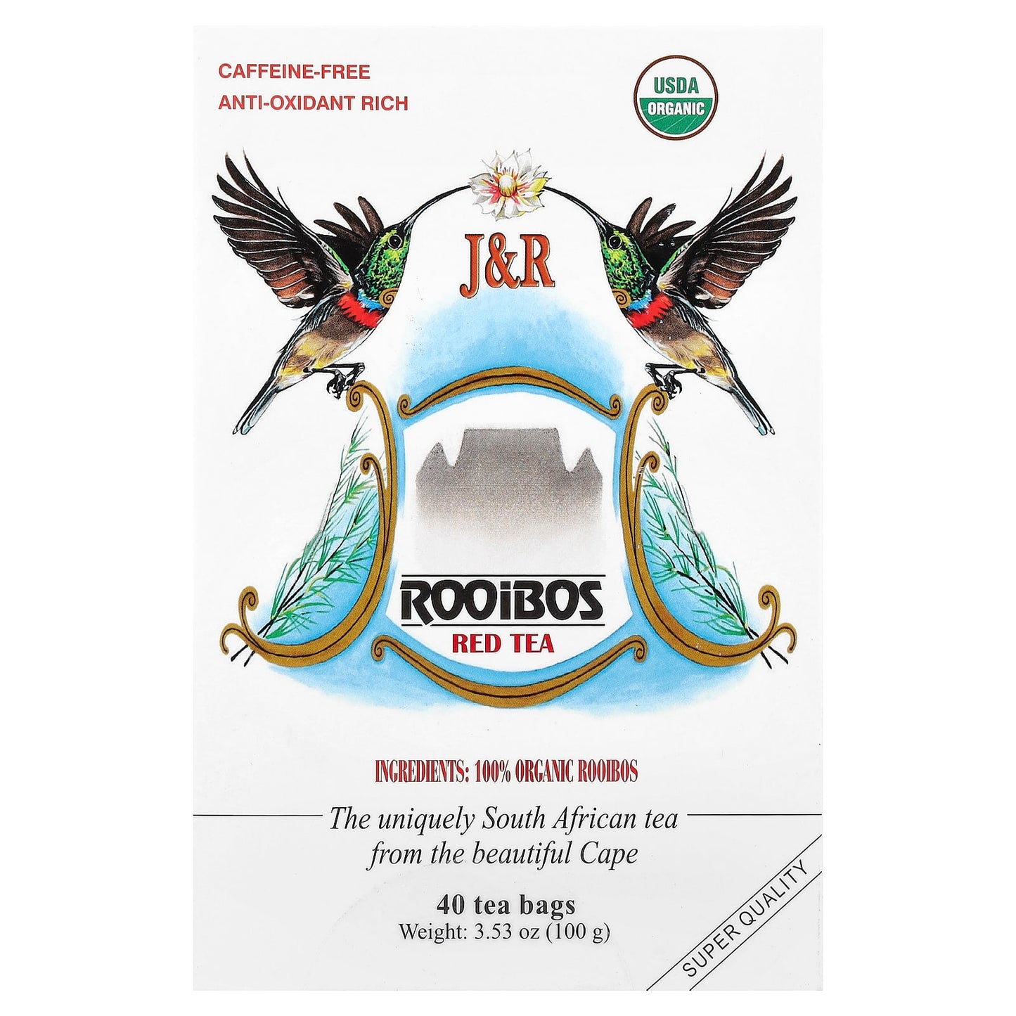 USDA Organic Rooibos Red Tea | Caffeine-Free | 100% Natural - Image 1
