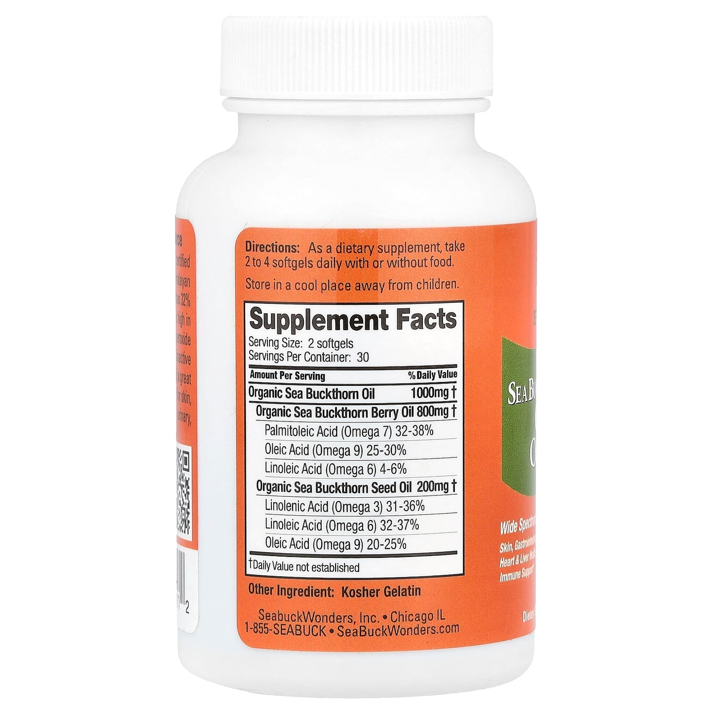 SeaBuckWonders, Omega-7 Complete™, Sea Buckthorn Oil Blend, 60 Softgels (500 mg per Softgel) - Image 2