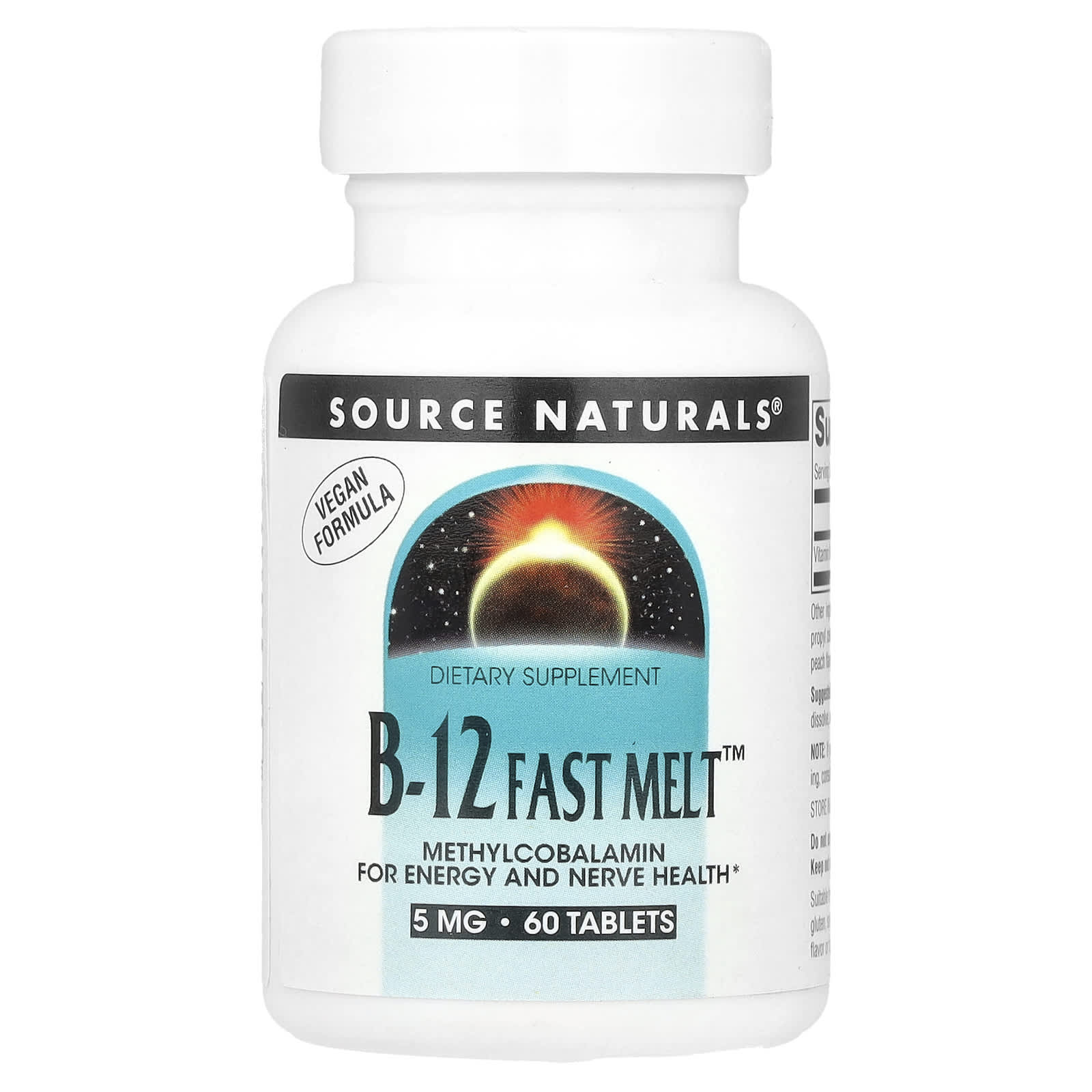 Source Naturals, B-12 Fast Melt™, 5 mg, 60 Tablets - Image 1