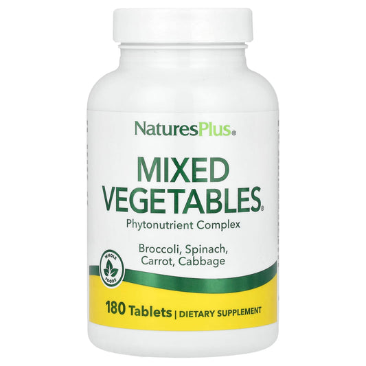 NaturesPlus, Mixed Vegetables®, Phytonutrient Complex, 180 Tablets - Image 1