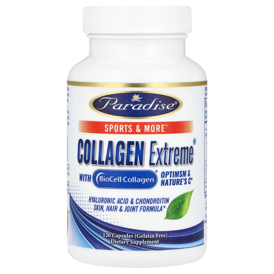 Paradise Herbs, Collagen Extreme® with BioCell Collagen®, OptiMSM® & Nature's C®, 120 Capsules - Image 1