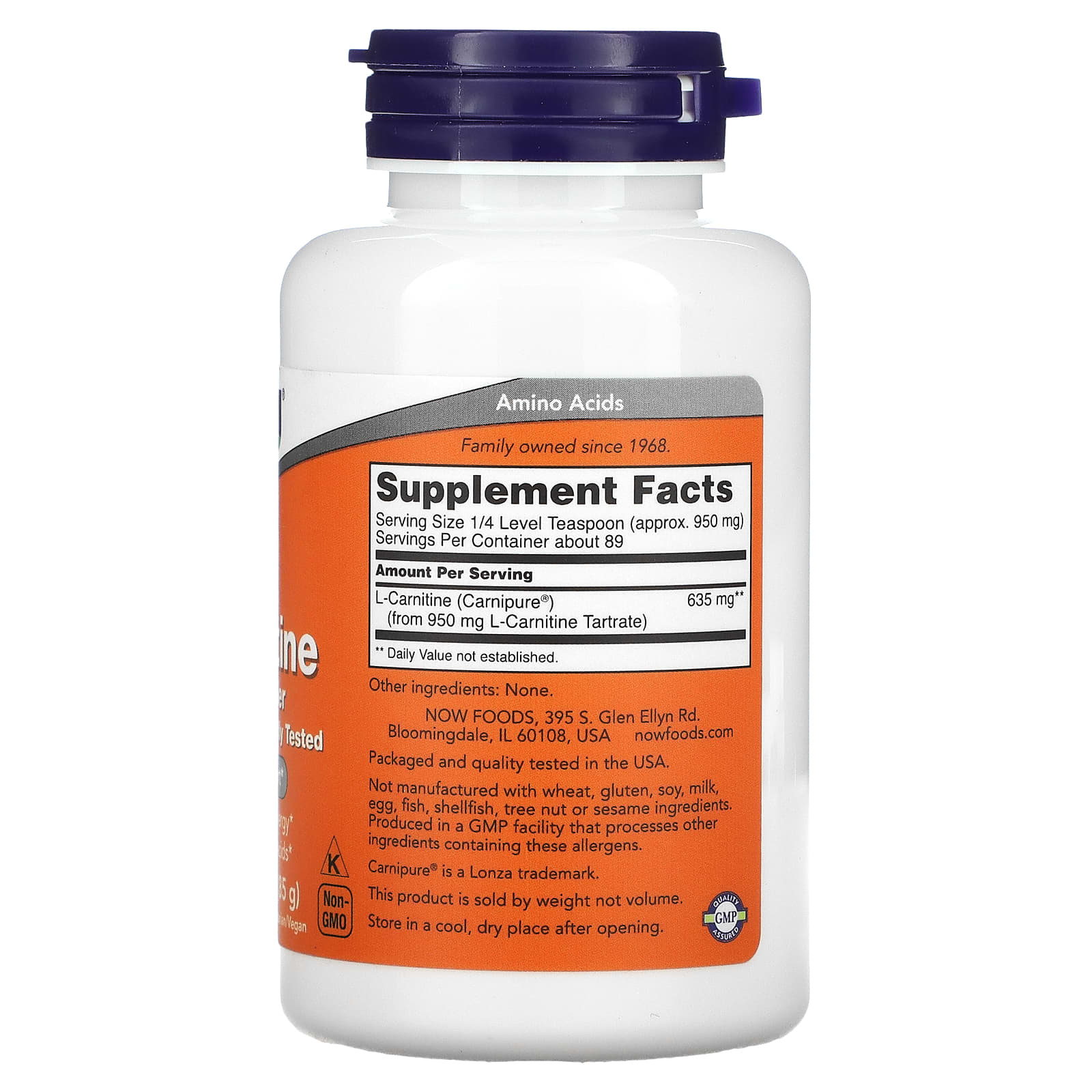 NOW Foods, L-Carnitine, Pure Powder, 3 oz (85 g) - Image 2