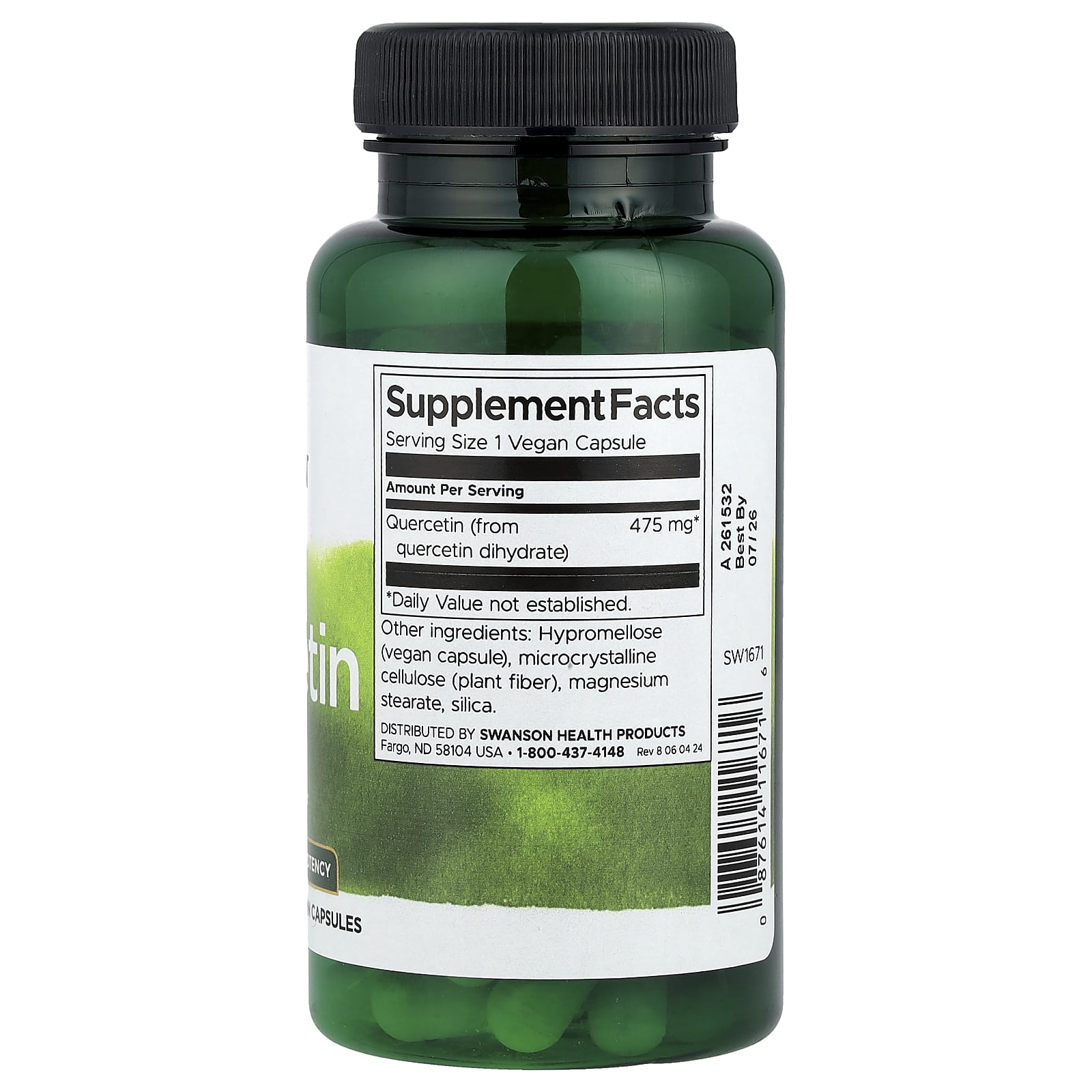 Swanson, Quercetin, High Potency, 475 mg, 60 Vegan Capsules - Image 2