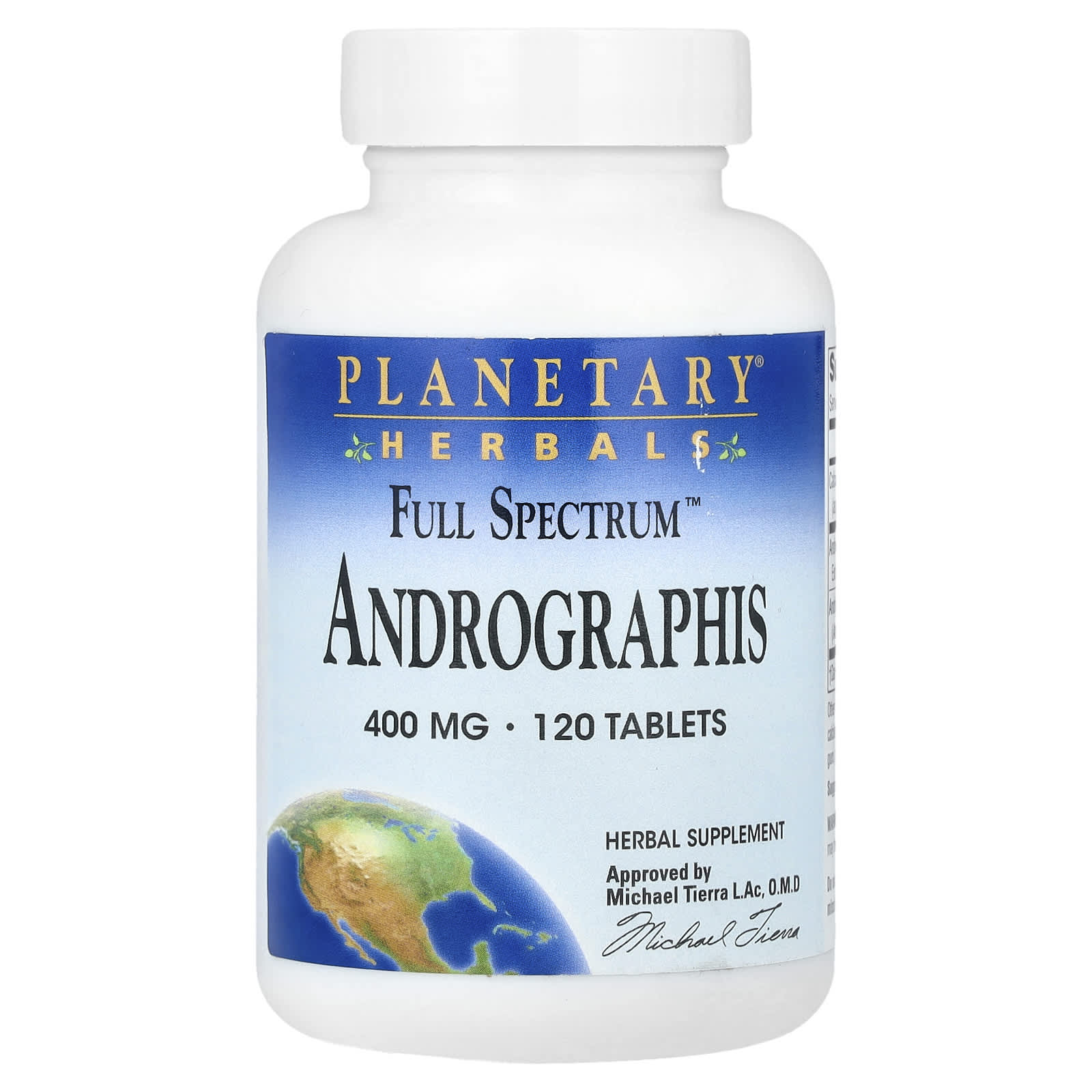Planetary Herbals, Full Spectrum™ Andrographis, 400 mg, 120 Tablets - Image 1