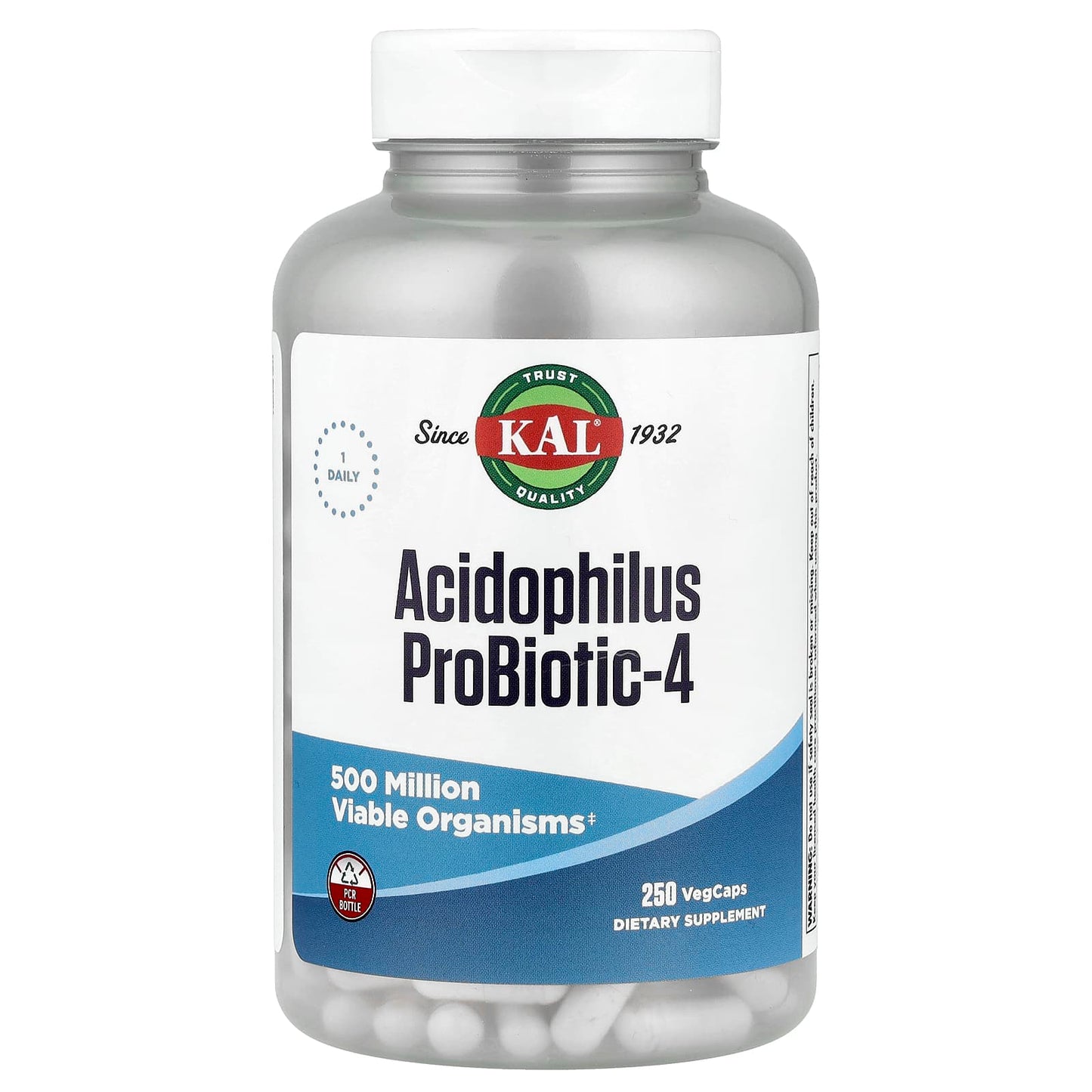 Boost Gut Health with KAL Acidophilus Probiotic-4, 250 VegCaps - Image 1