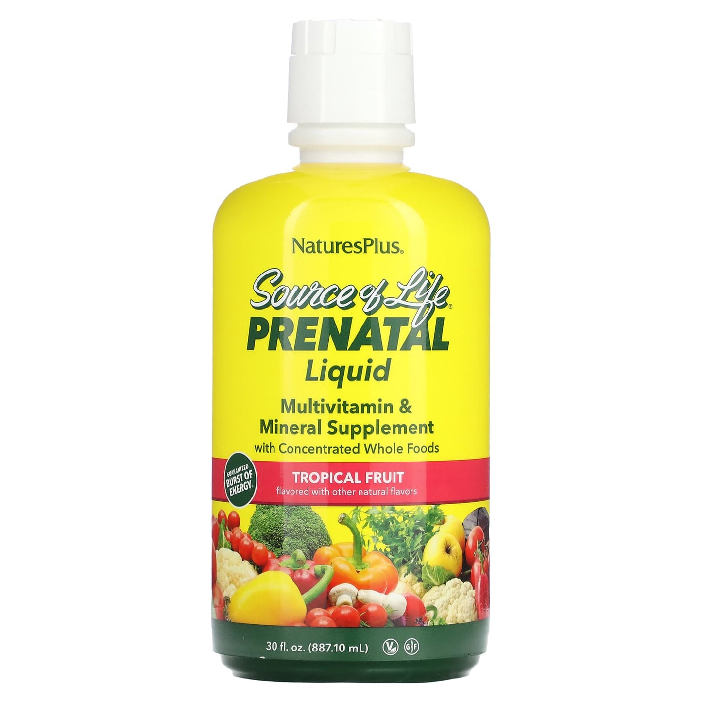 NaturesPlus, Source of Life, Prenatal Liquid, Tropical Fruit, 30 fl oz (887.10 ml) - Image 1