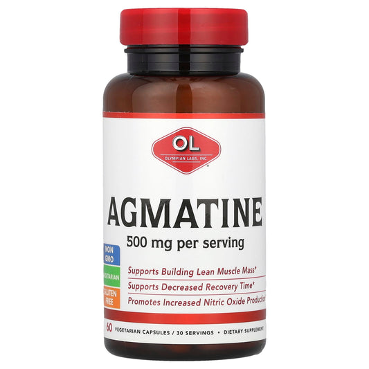 Olympian Labs, Agmatine, 500 mg, 60 Vegetarian Capsules (250 mg per Capsule) - Image 1