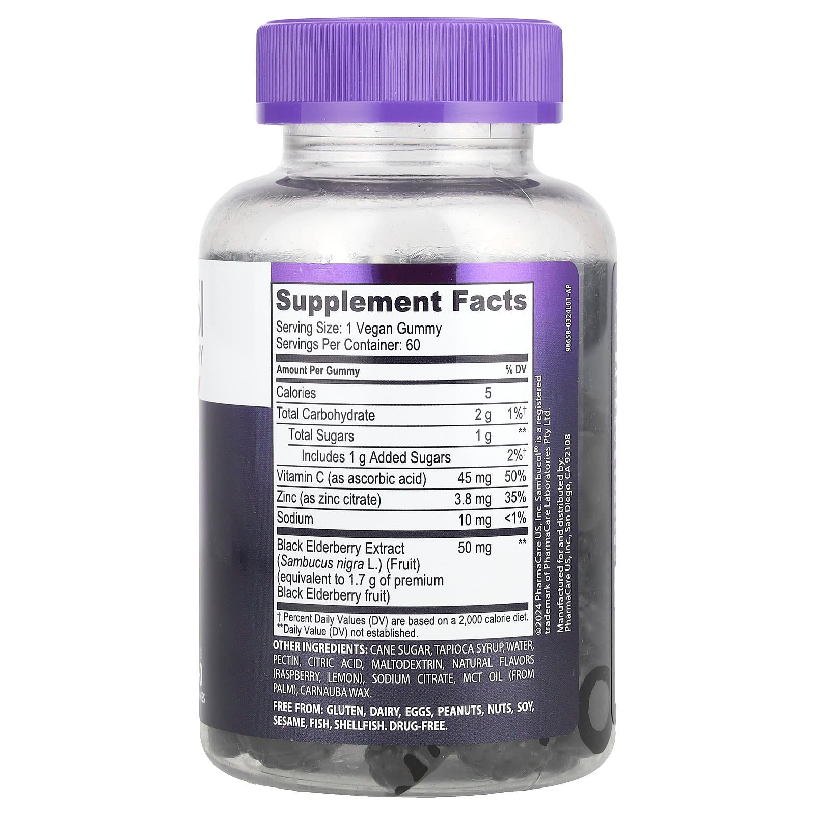 Sambucol, Black Elderberry, Advanced Immune Gummies + Vitamin C + Zinc, 60 Gummies - Image 2