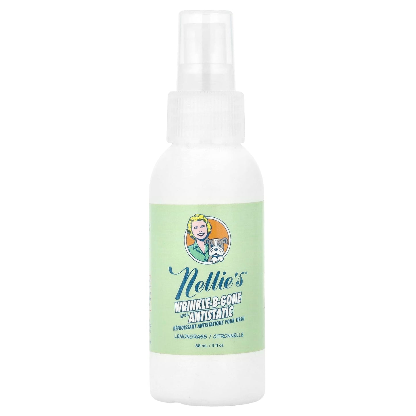 Nellie's, Wrinkle-B-Gone with Antistatic, Lemongrass, 3 fl oz (88 ml) - Image 1