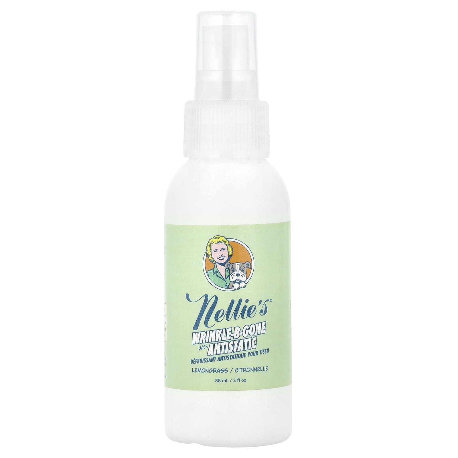 Nellie's, Wrinkle-B-Gone with Antistatic, Lemongrass, 3 fl oz (88 ml) - Image 1