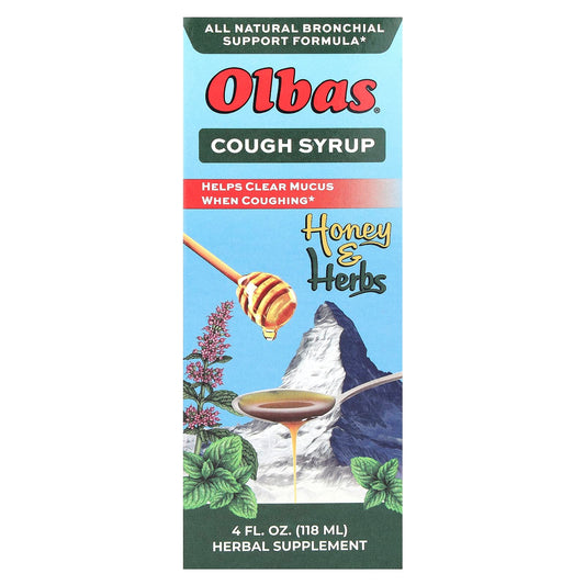 Olbas, Cough Syrup, Honey & Herbs, 4 fl oz (118 ml) - Image 1