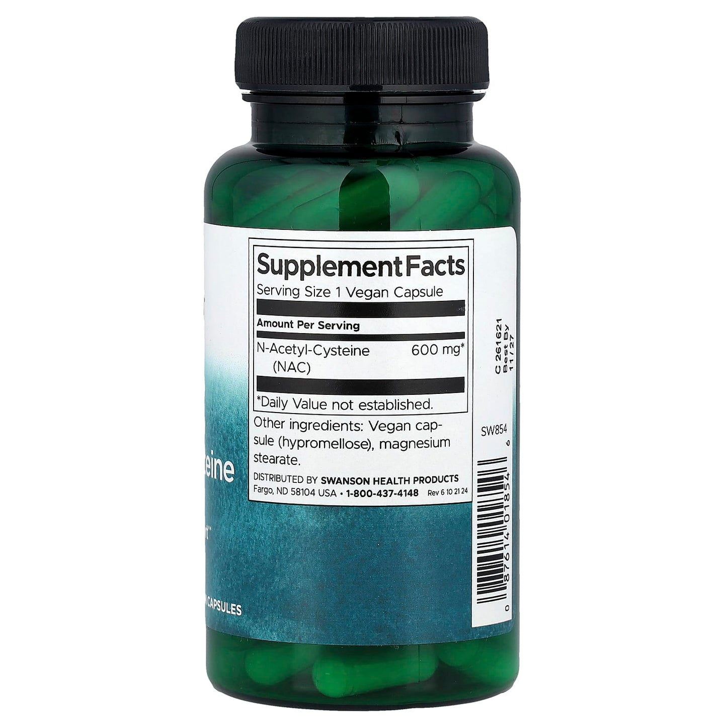 Swanson, NAC, 600 mg, 100 Vegan Capsules