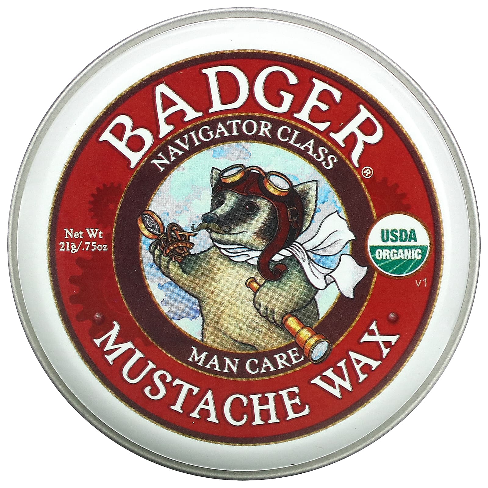 Badger Organic Mustache Wax for Strong Hold & Natural Style - Image 1