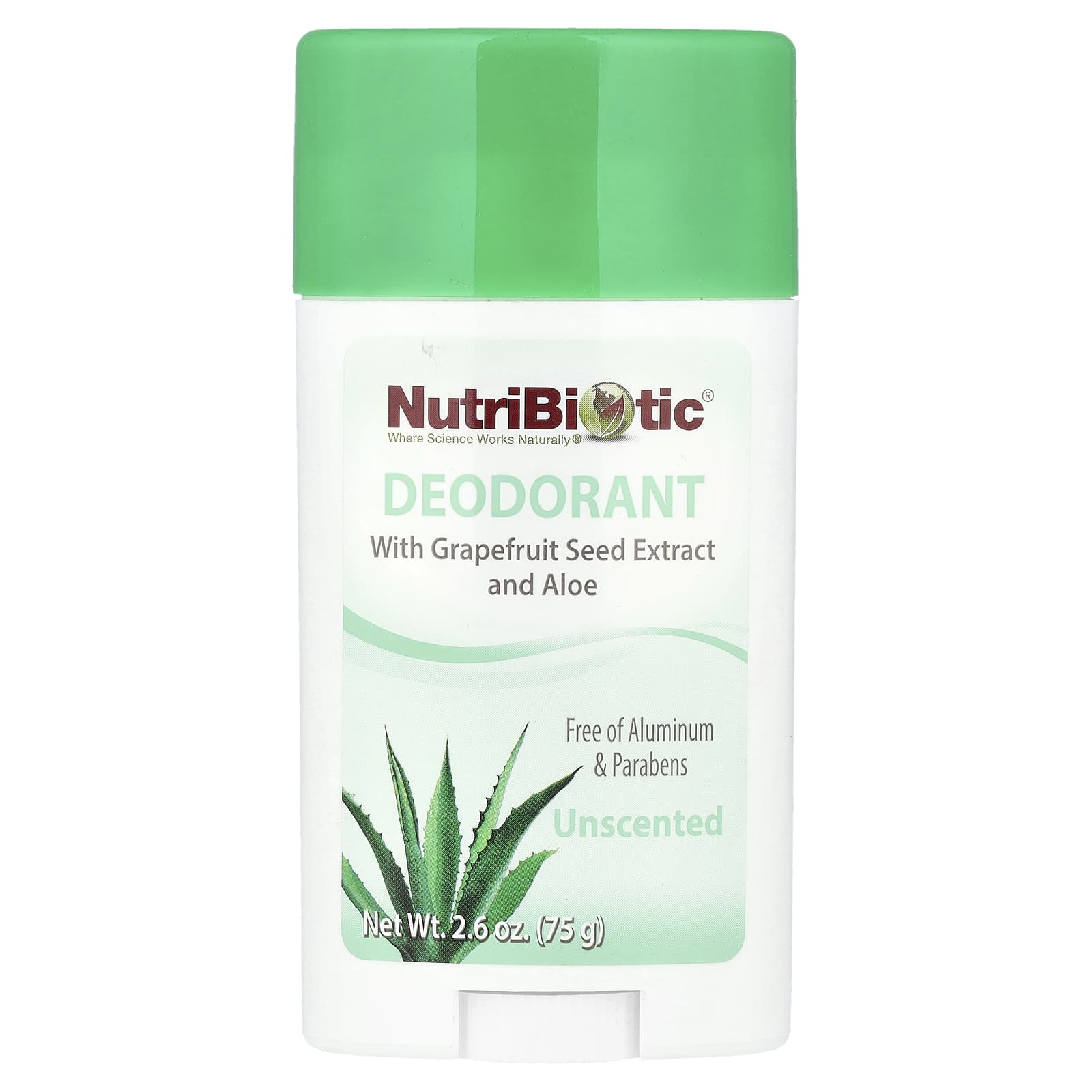 NutriBiotic, Deodorant, Unscented, 2.6 oz (75 g) - Image 1