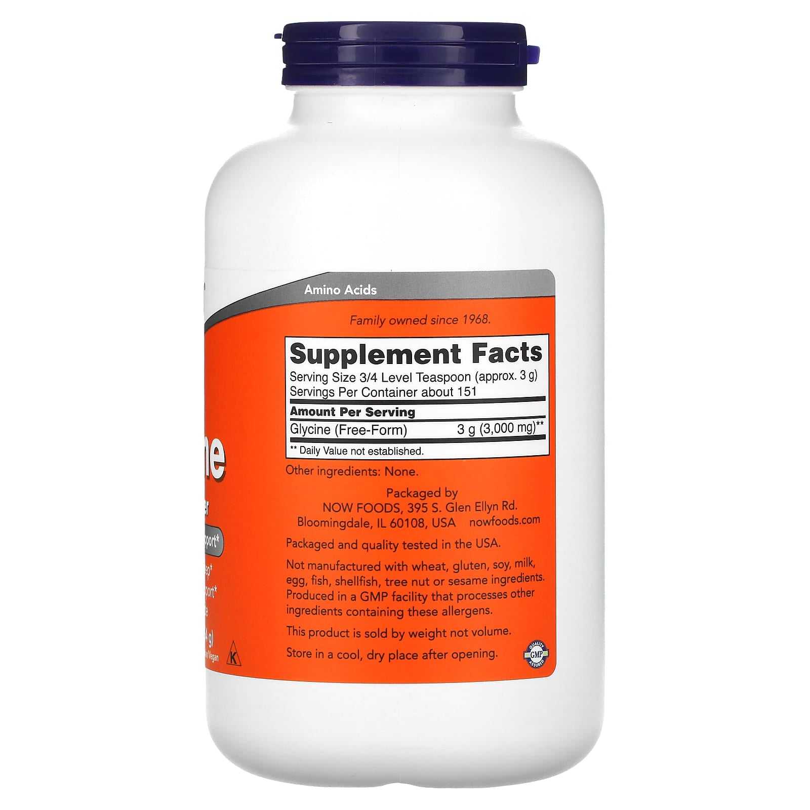 NOW Foods, Glycine, Pure Powder, 1 lb (454 g) - Image 2