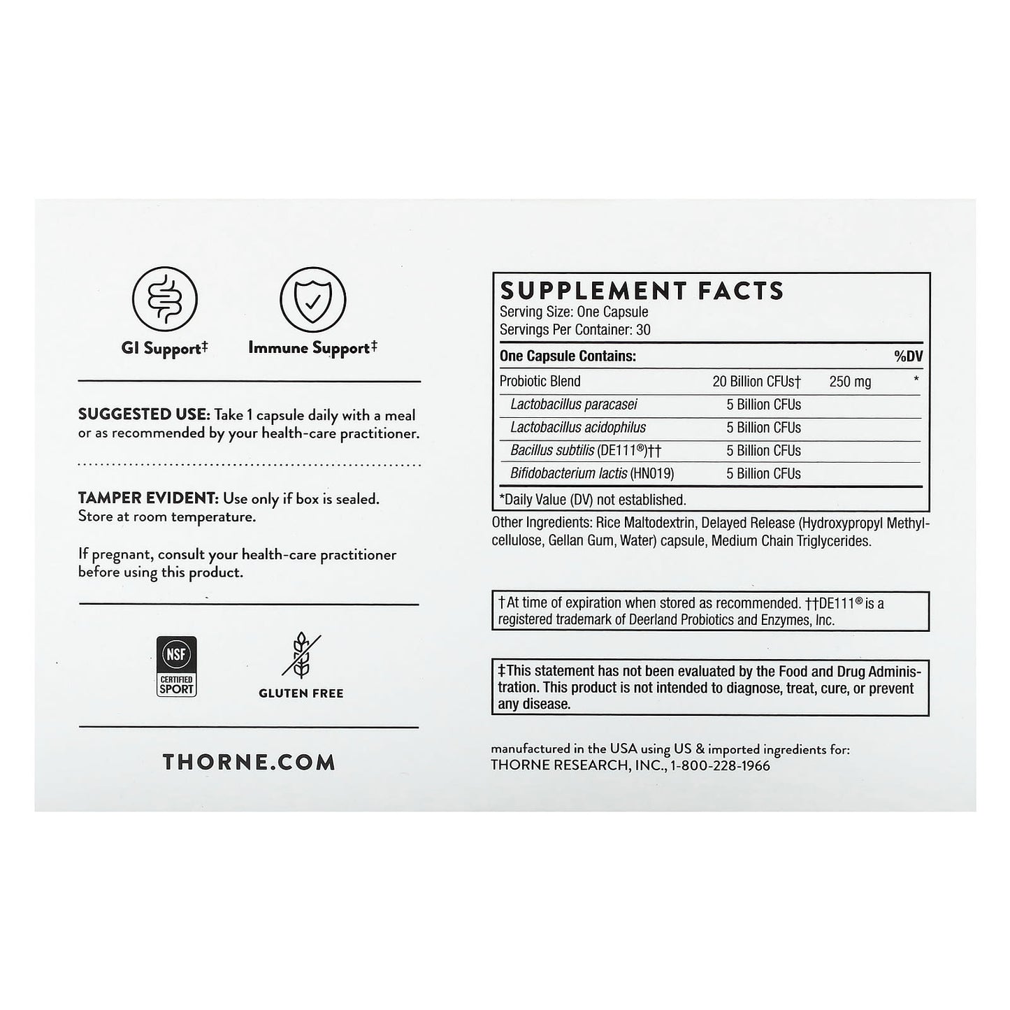 Thorne, FloraSport 20B, 30 Capsules - Image 2