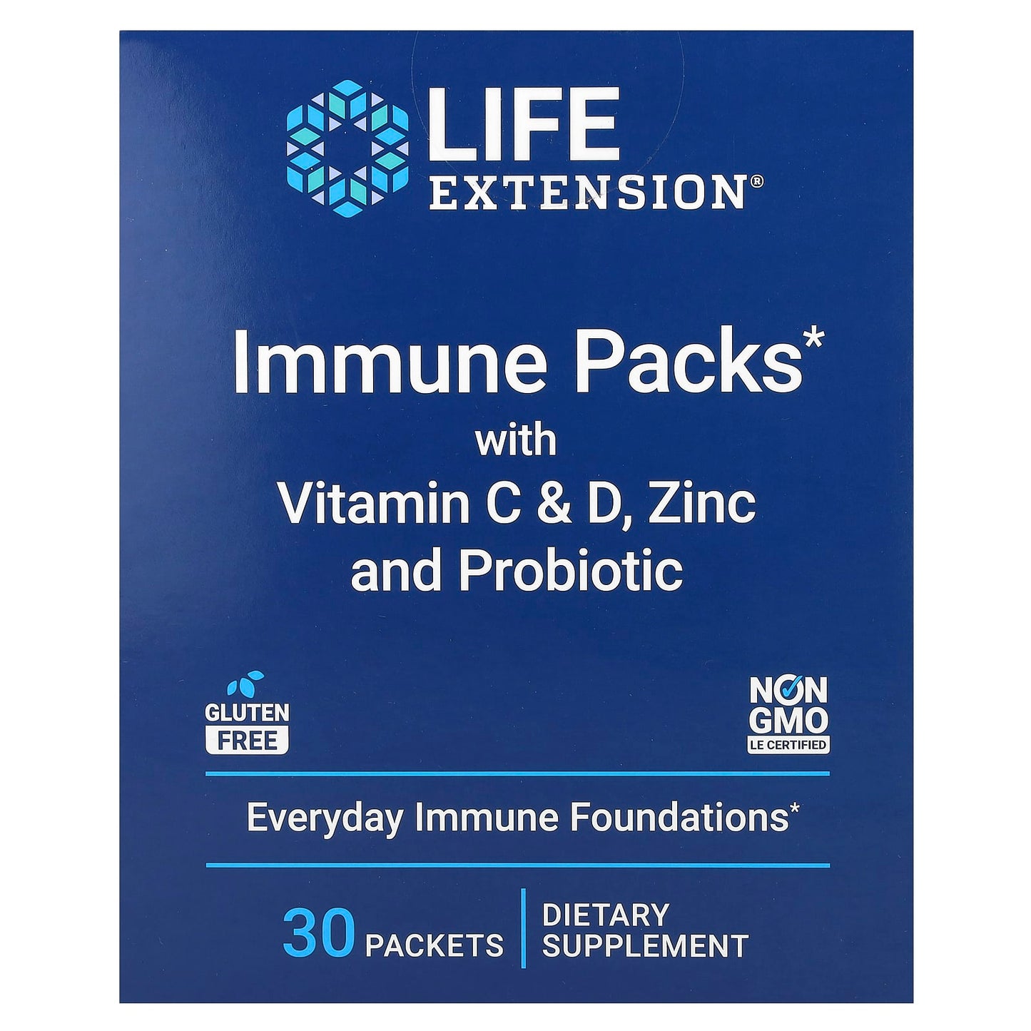Life Extension, Immune Packs with Vitamin C & D, Zinc and Probiotic, 30 Packets - Image 1