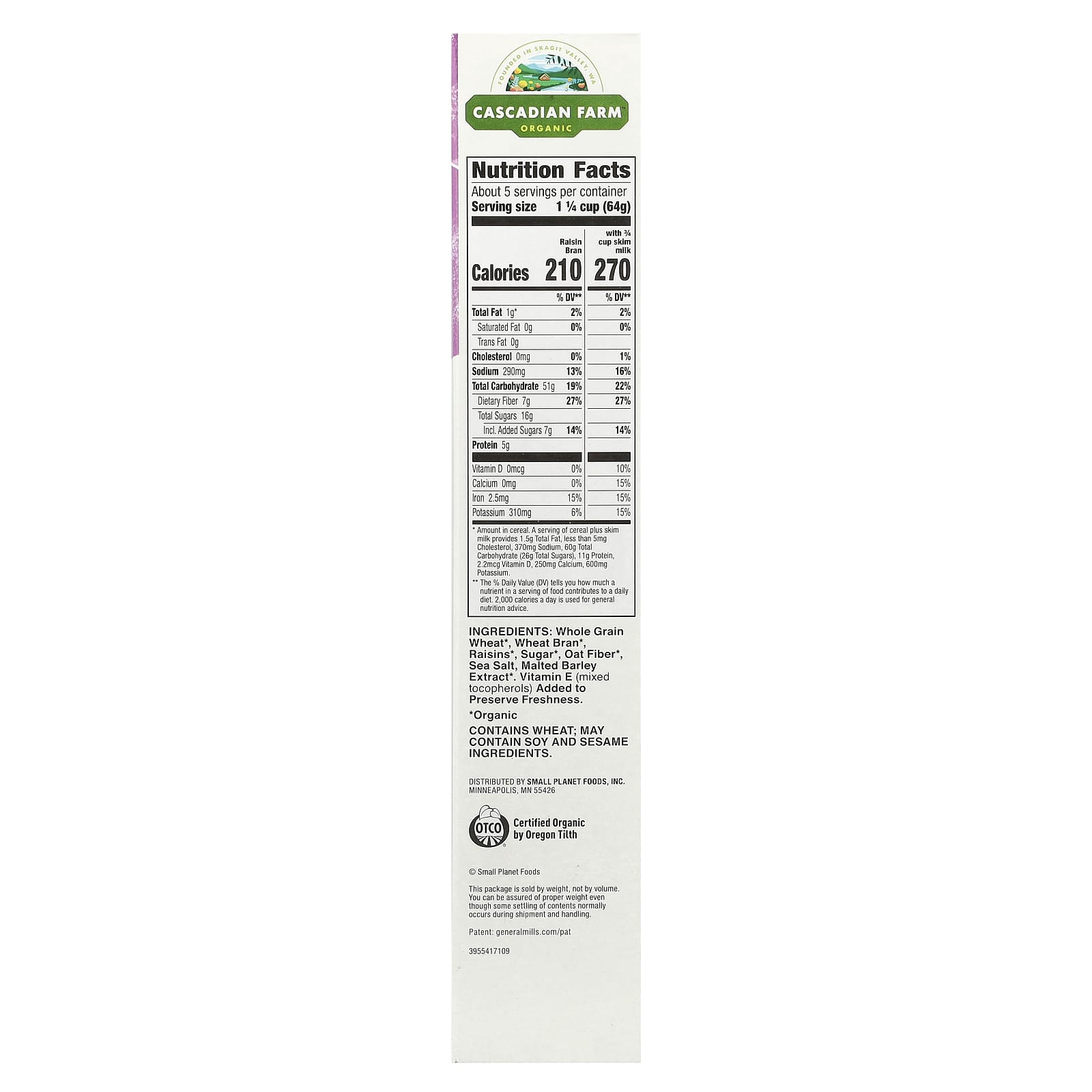 Organic Raisin Bran Cereal by Cascadian Farm - USDA Certified - Image 2