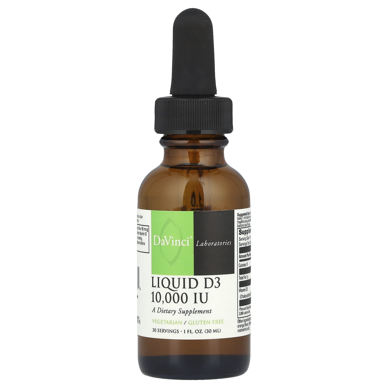 DaVinci Laboratories Liquid D3 10,000 IU Vitamin D3 Supplement - Image 1