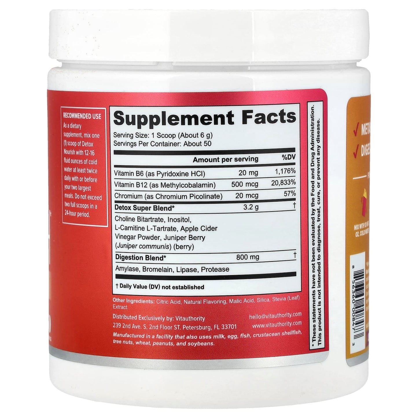 Vitauthority, Detox Nourish, Watermelon , 10.9 oz (310 g) - Image 2