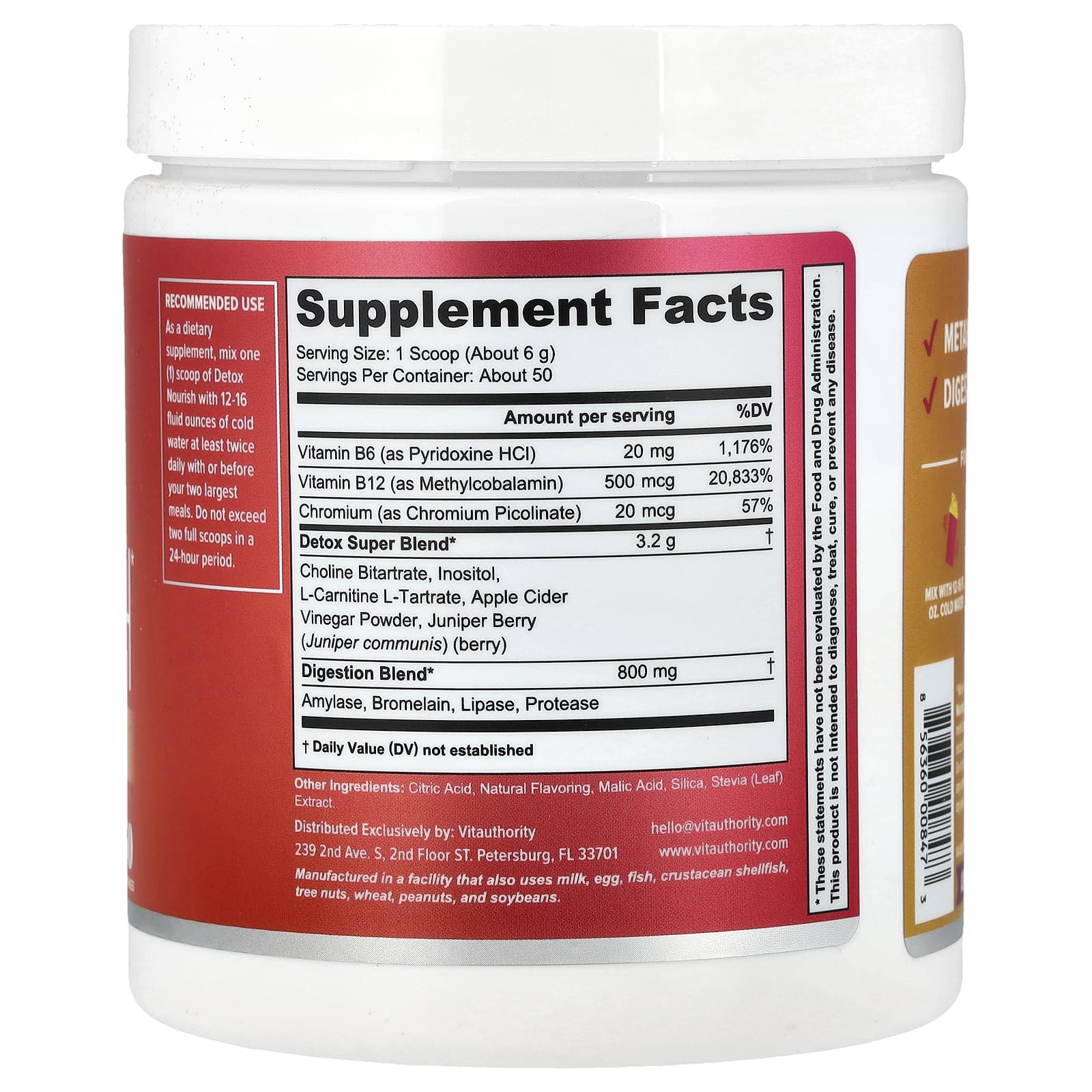 Vitauthority, Detox Nourish, Watermelon , 10.9 oz (310 g) - Image 2