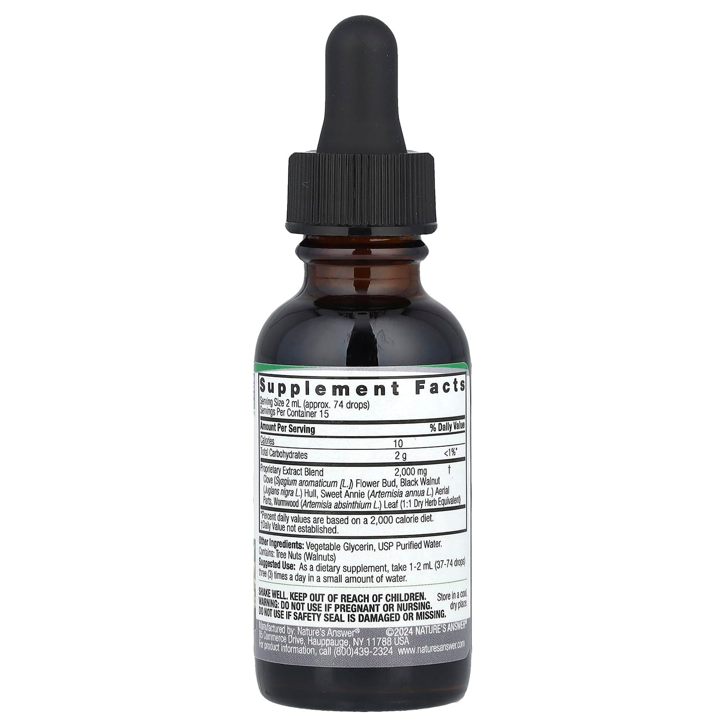 Nature's Answer, Black Walnut & Wormwood, Fluid Extract, Alcohol-Free, 1 fl oz (30 ml) - Image 2