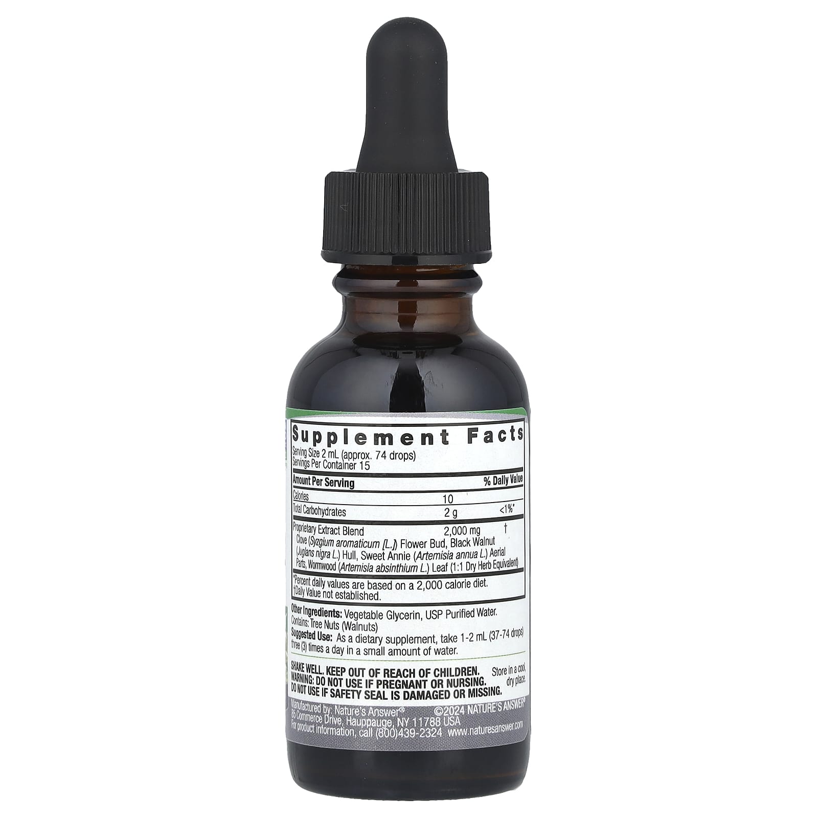 Nature's Answer, Black Walnut & Wormwood, Fluid Extract, Alcohol-Free, 1 fl oz (30 ml) - Image 2