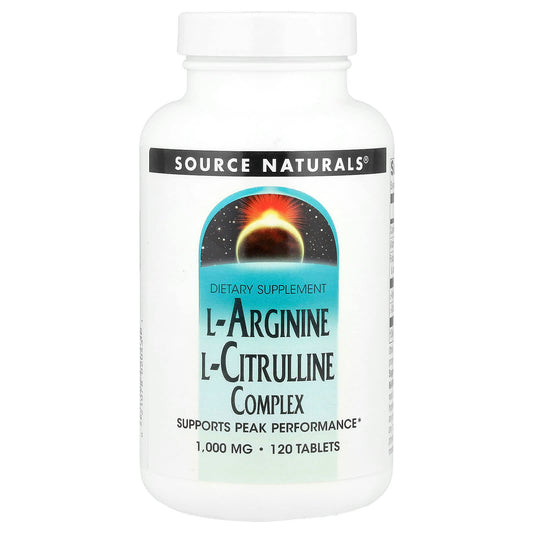 Source Naturals, L-Arginine L-Citrulline Complex, 120 Tablets - Image 1