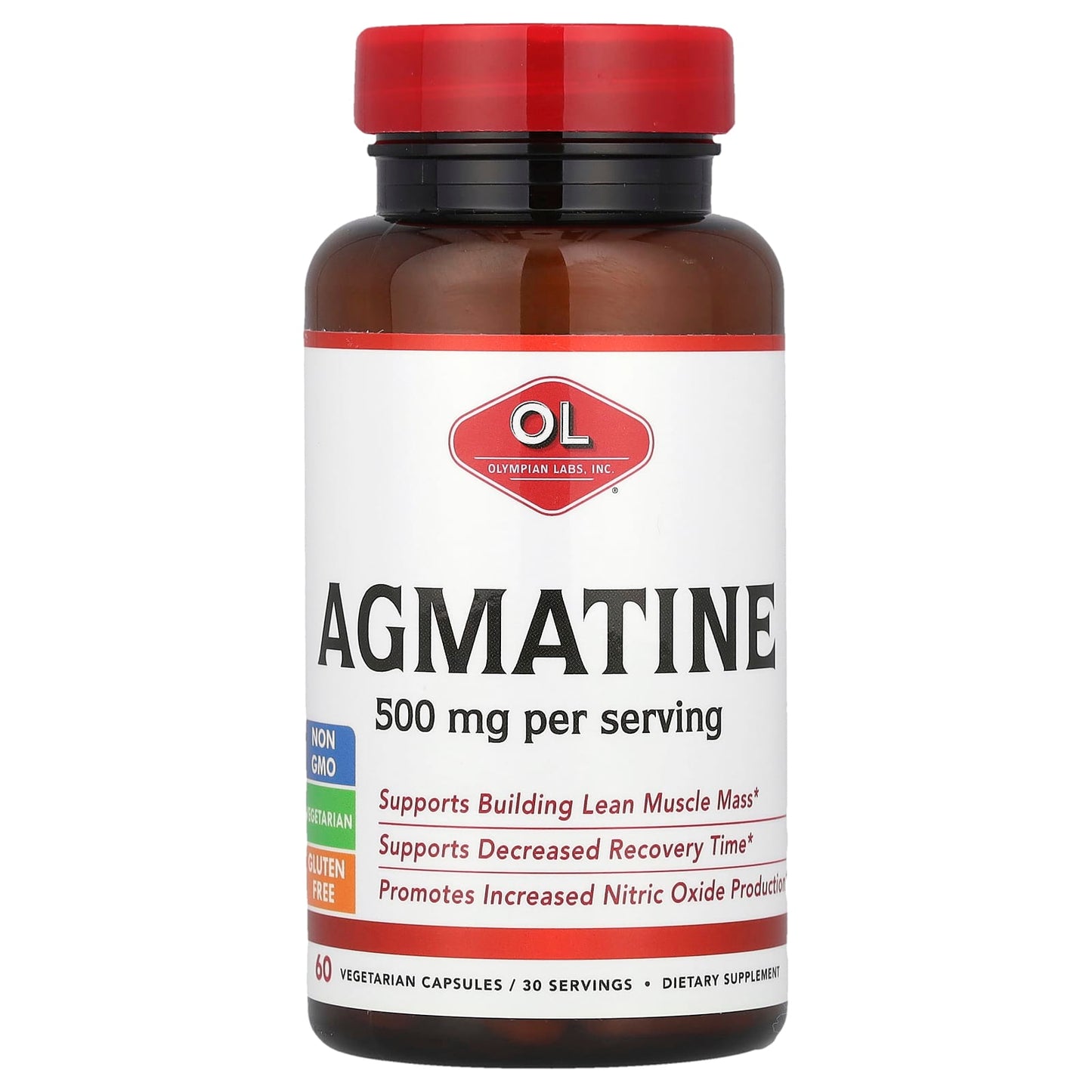 Olympian Labs, Agmatine, 500 mg, 60 Vegetarian Capsules (250 mg per Capsule) - Image 1